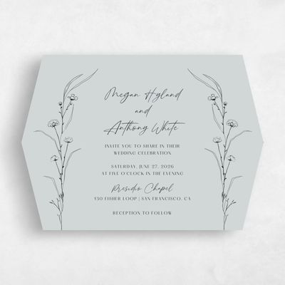 Blue Diamond Wedding Invitation - Rolland Landscape