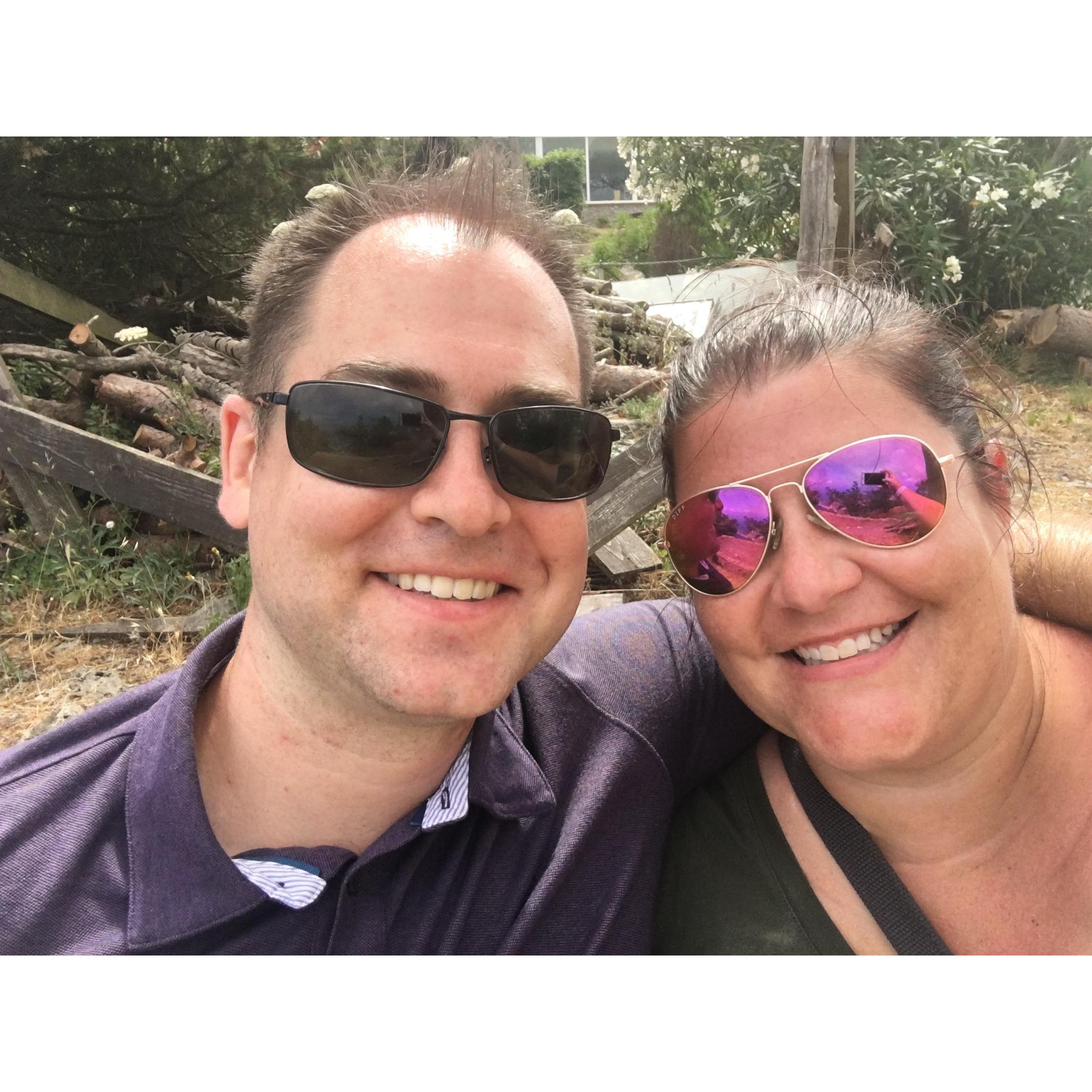 First selfie as an "engaged" couple.