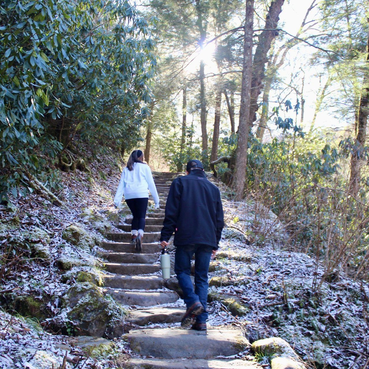 Hiking up to Chimney Tops where Bradley popped the question!