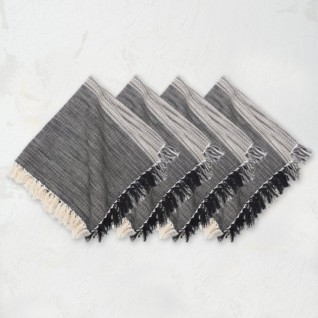 carol & frank Kerbey Onyx Cotton Napkin Machine Washable Set of 4