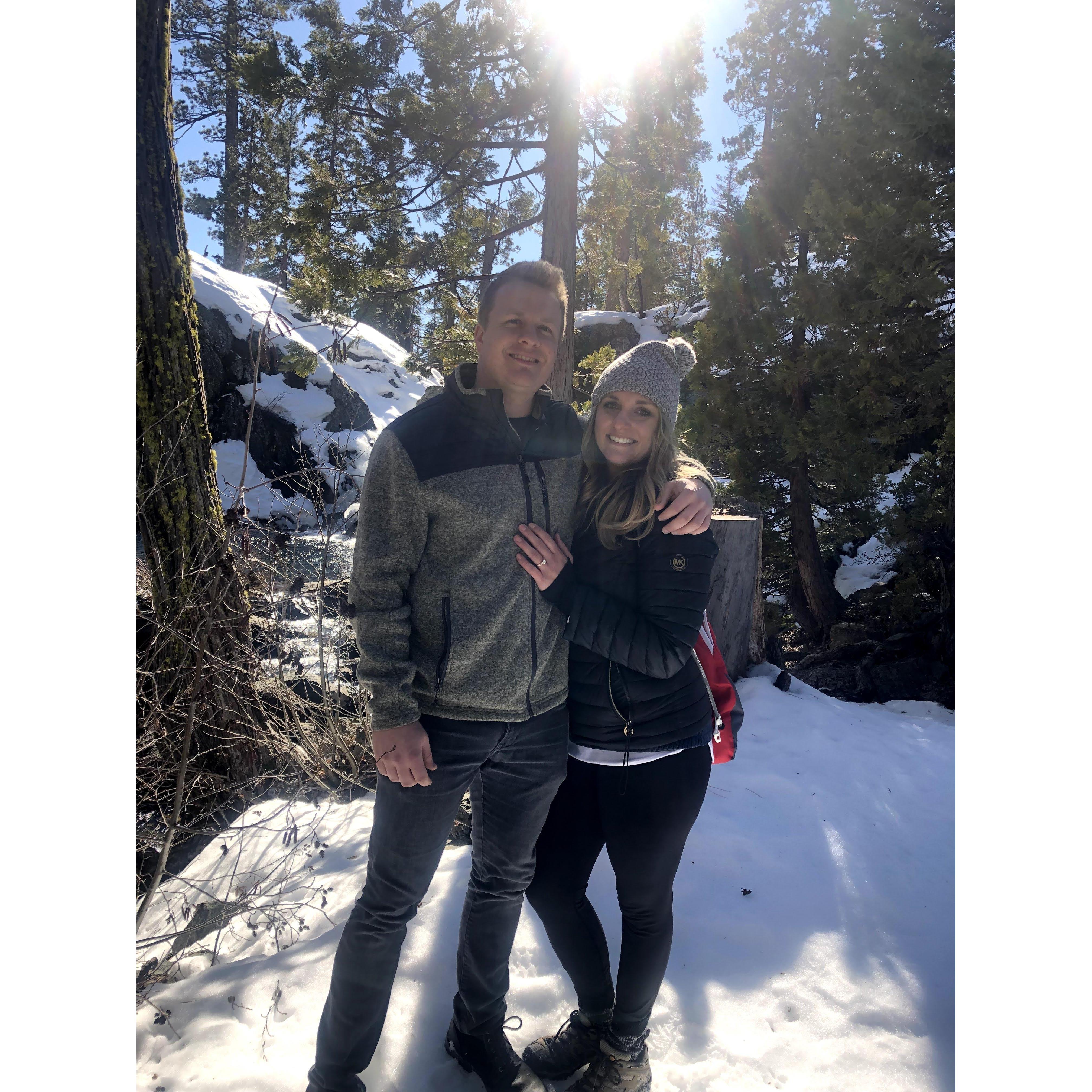 We hiked for hours through the snow, following footprints, trying to get to a lake. We never made it to the lake, but we did get engaged!!! The future Mr. and Mrs Dries!