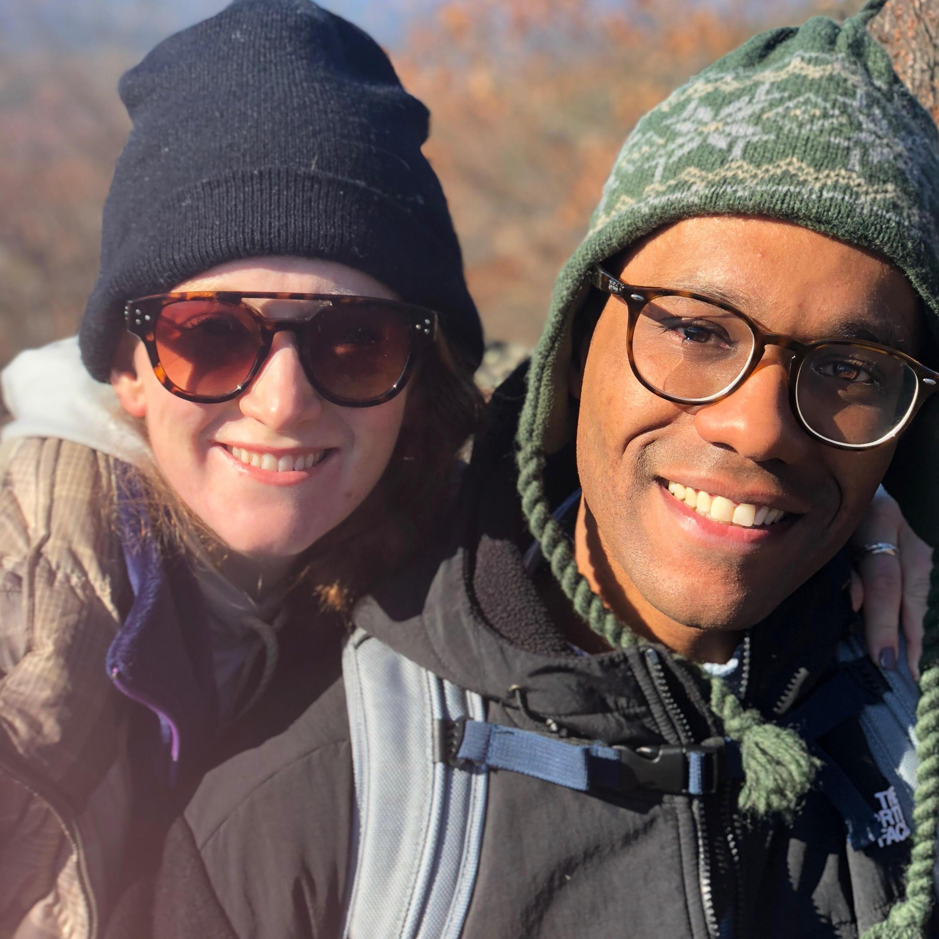 Chilly fall hike in November 2017 - our first outdoor adventure together!