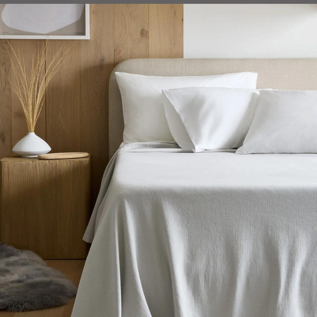 Luxury Organic Cotton Bed Blanket - Silver, Full/Queen