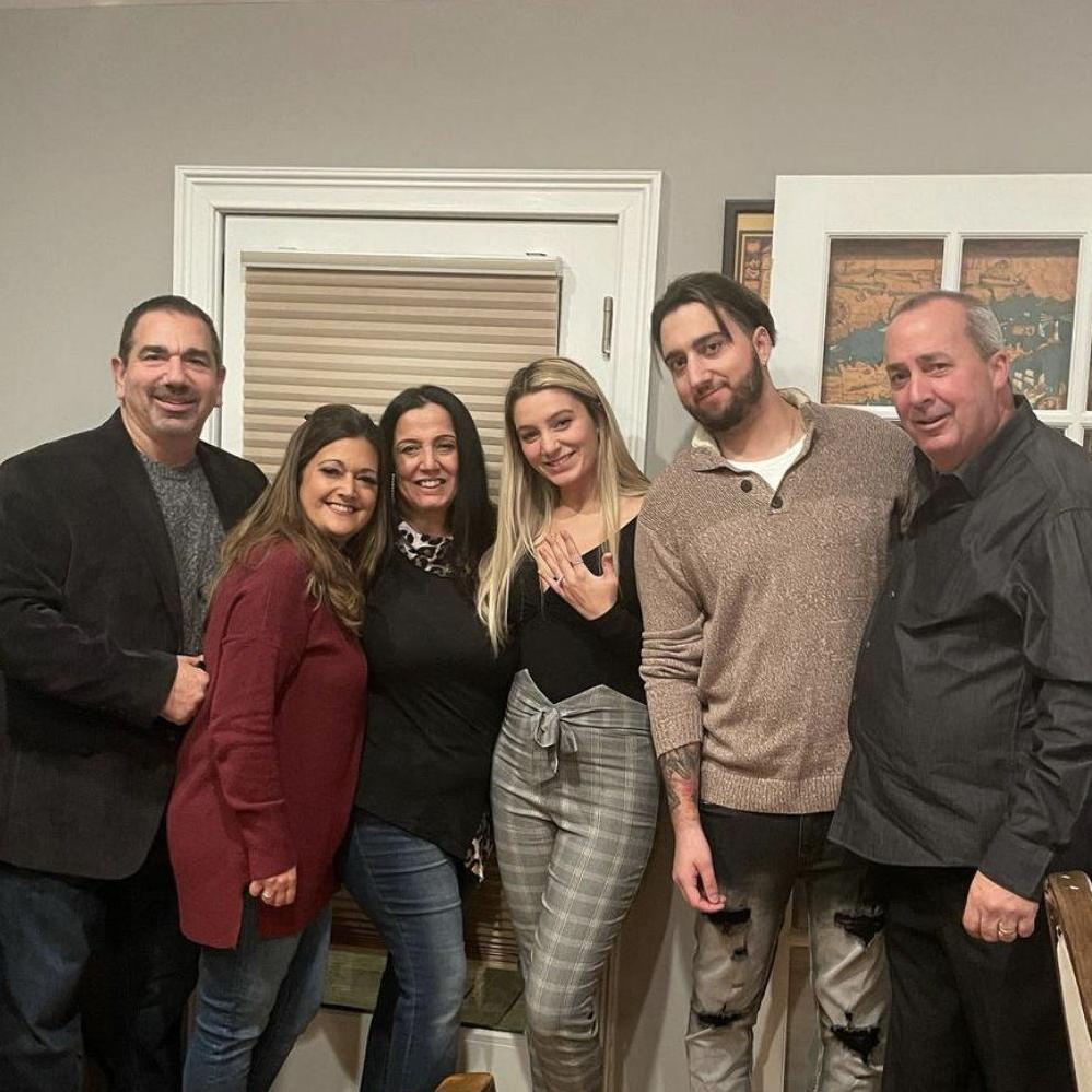 The night we got engaged with our parents.