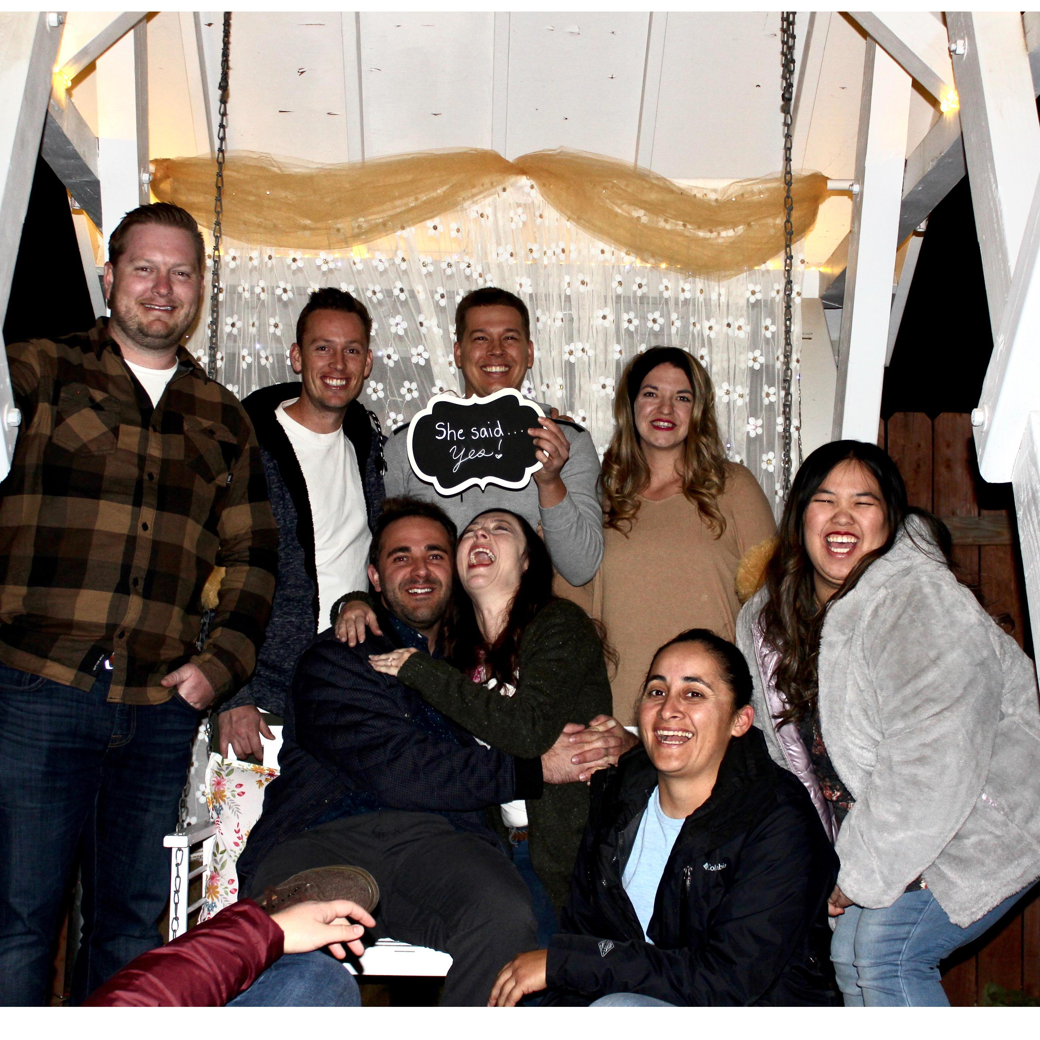 Big Bear, November 2019.
Our engagement party! Bonus points if you can figure out where Caitlin is...