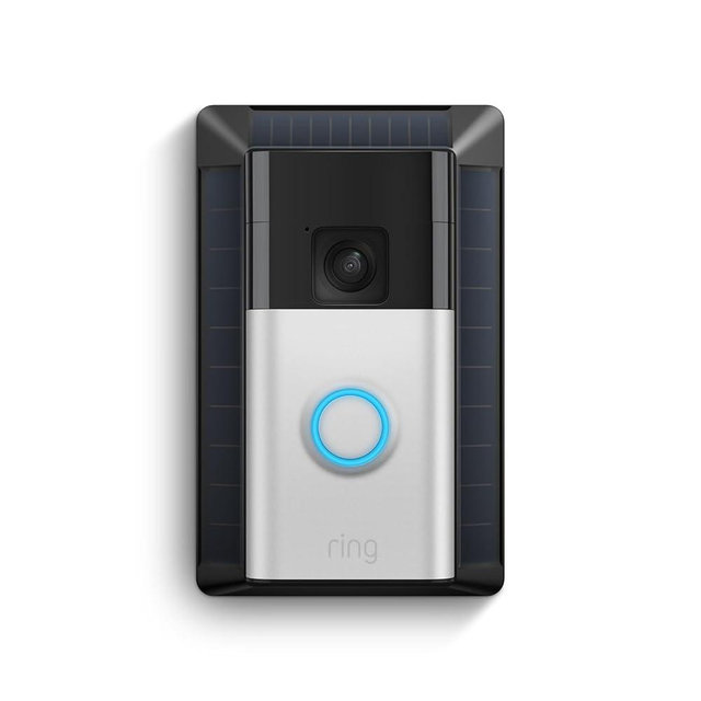 Ring Battery Doorbell, Solar, Head-to-Toe Video, Live View with Two-Way Talk, and Motion Detection & Alerts (2024 release), Satin Nickel