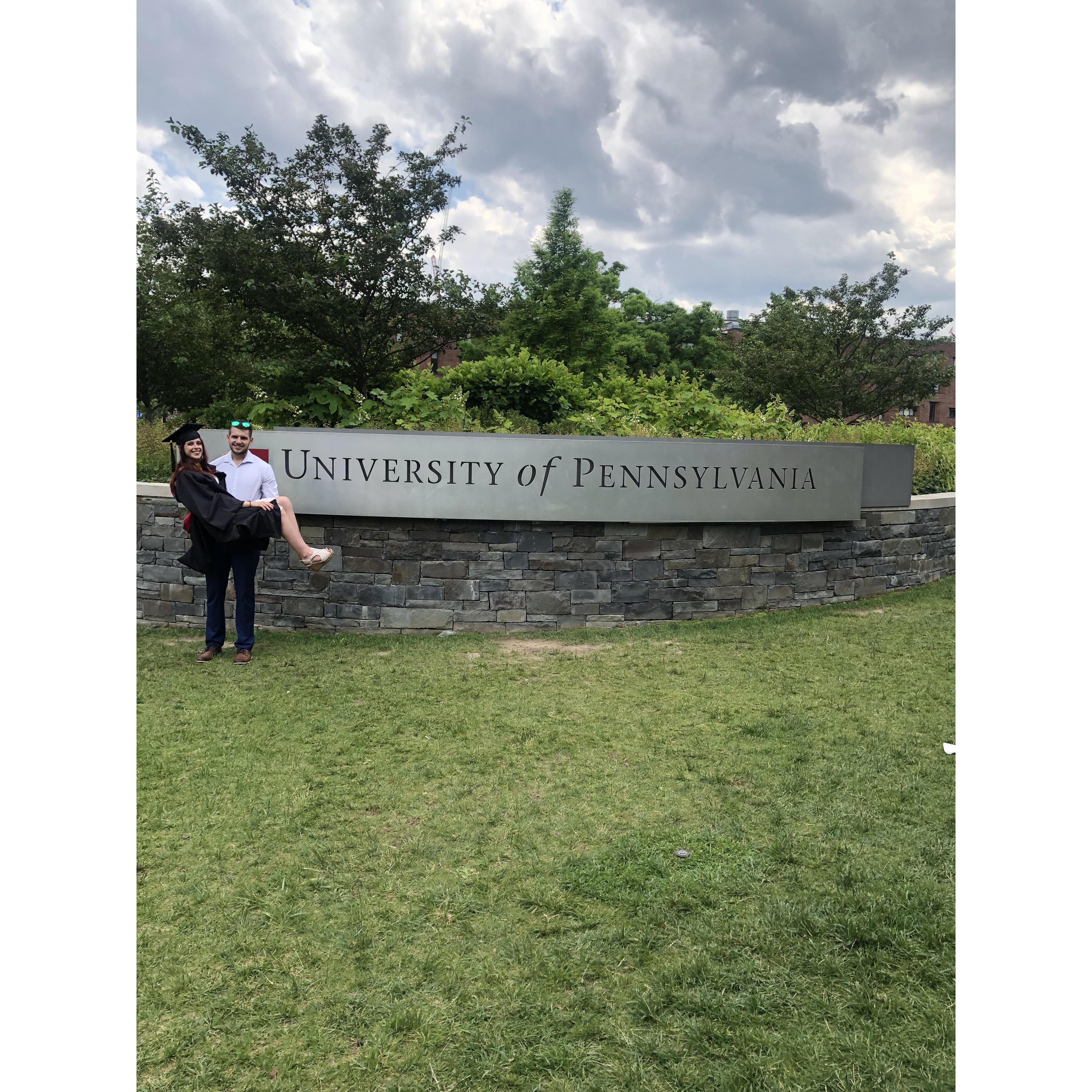 Kathryn's graduation with her master's degree in 2019.