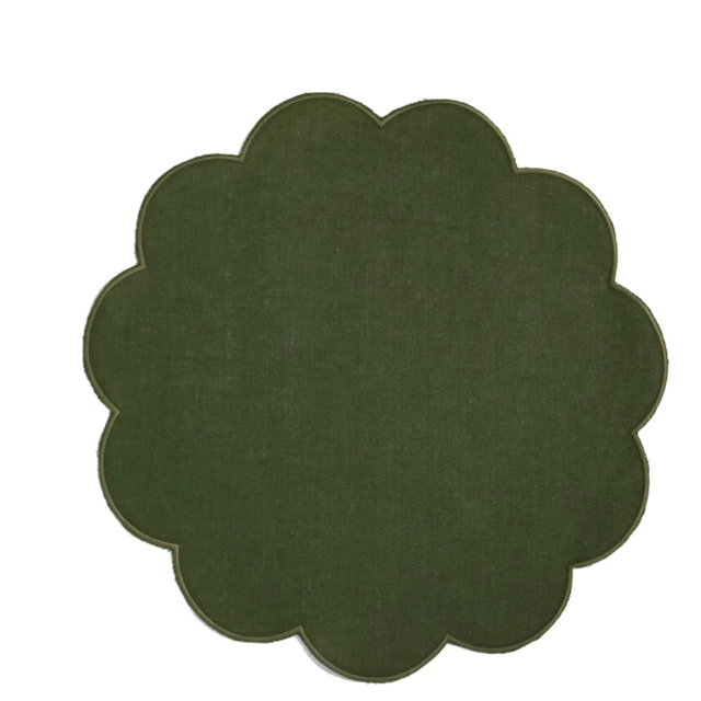 Green Scalloped Placemat