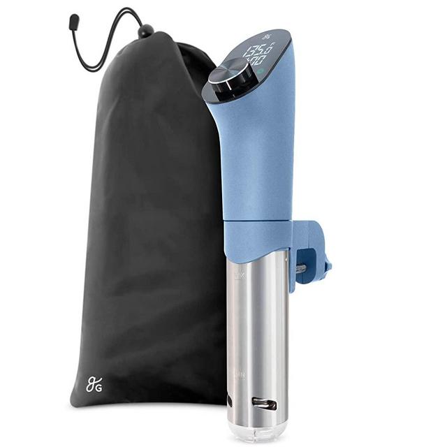 Greater Goods Sous Vide Machine - A Powerful, Precise Sous Vide Cooker at 1100 Watts | Immersion Cooker Featuring Intuitive Controls and a High Contrast Screen | Designed in St. Louis (Stone Blue)