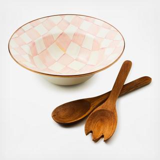 Rosy Check 3-Piece Stainless Steel Salad Serving Set