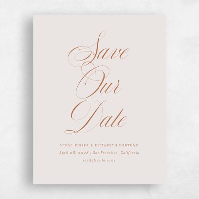 Light Greige, Beige Wedding Save the Date - Thorn Portrait