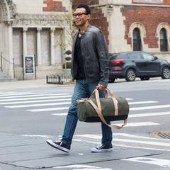 Army Green "Work Hard, Play Hard" Duffel