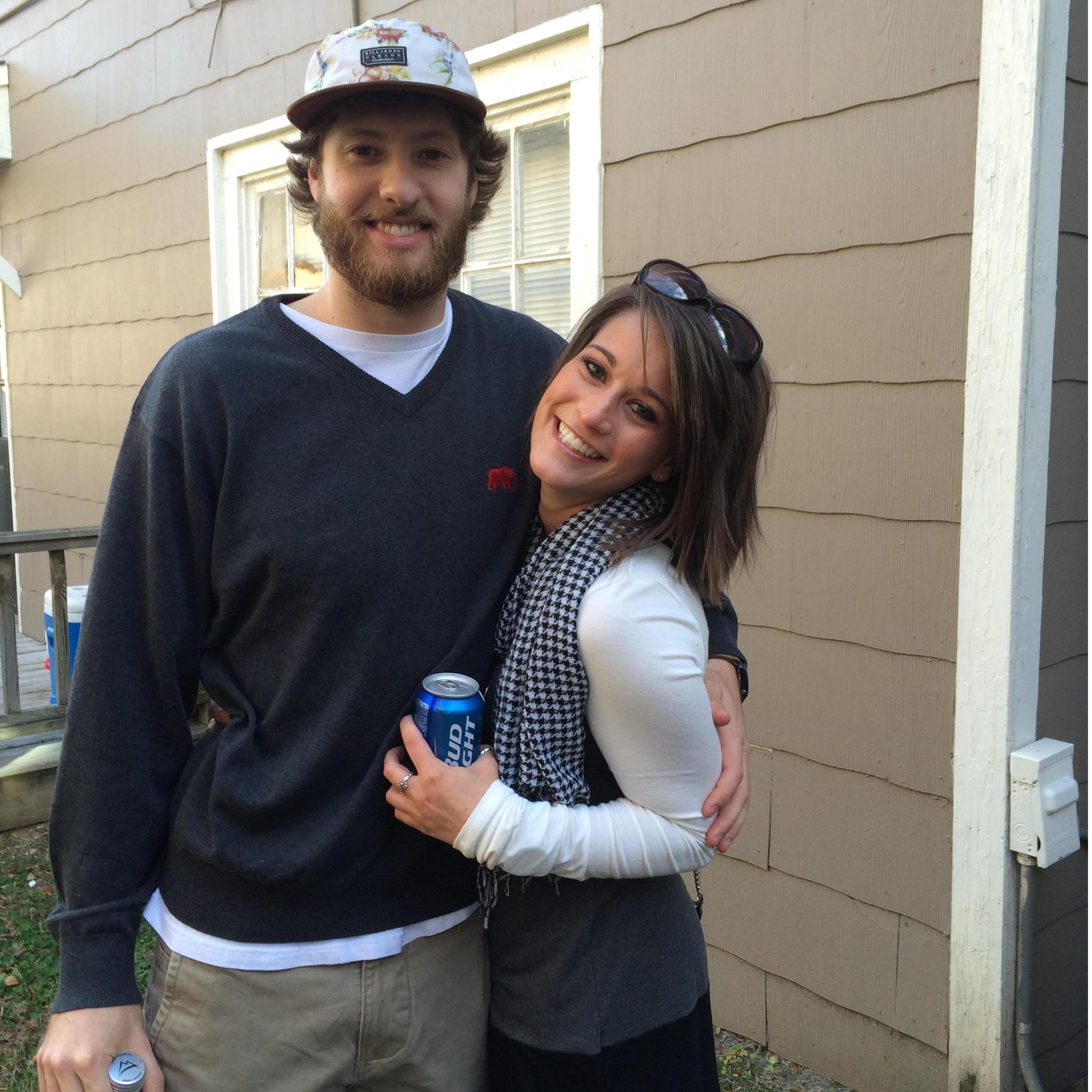 This picture was taken before the Iron Bowl in Tuscaloosa, AL in 2014 - we consider this our first date and anniversary. Roll Tide! 🐘 (They won obviously)