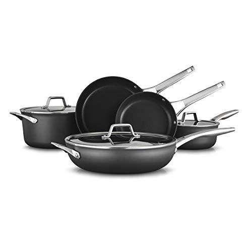 Calphalon 2029617 Premier Hard-Anodized Nonstick 8-Piece Cookware Set, Black