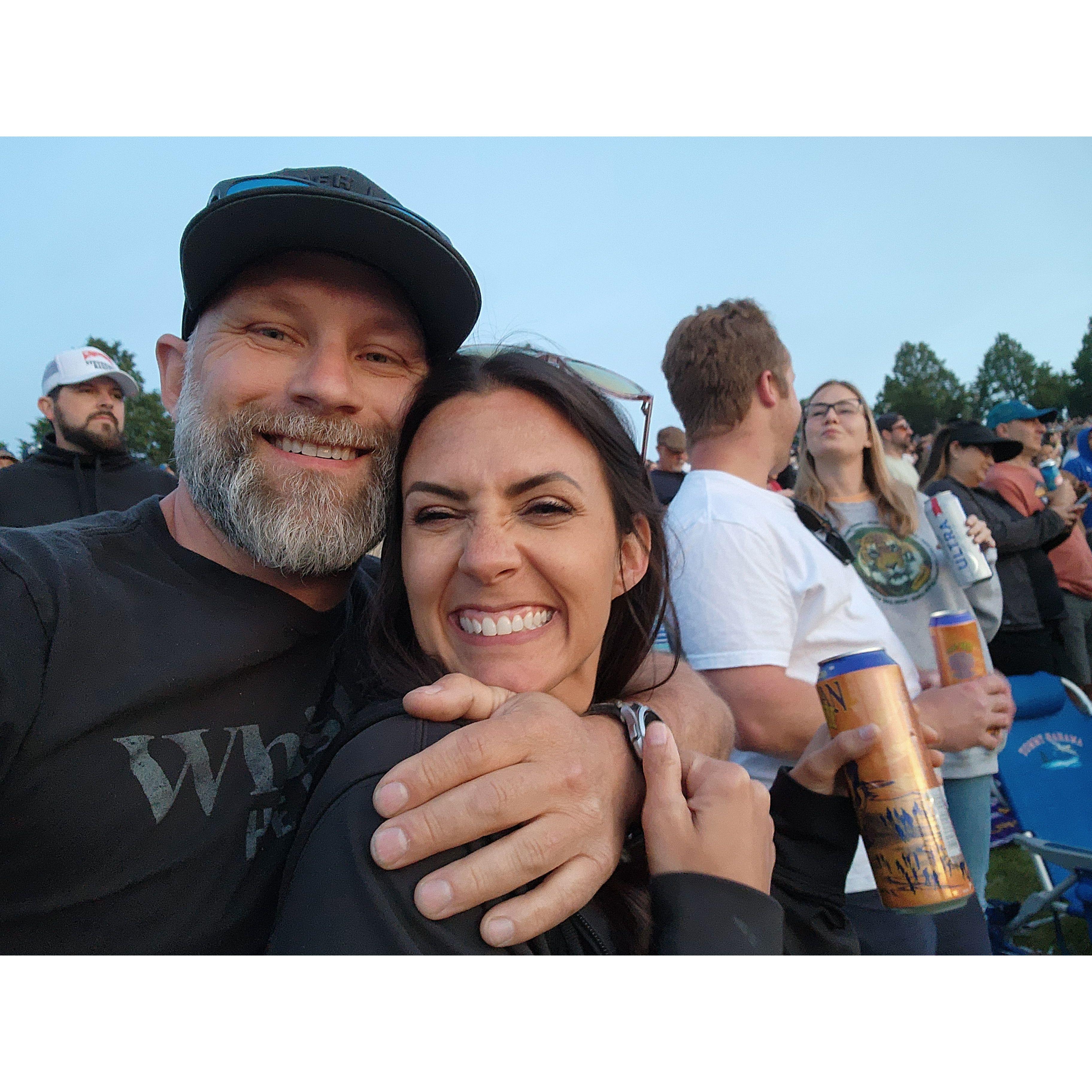 Enjoying yet another concert together.  Getting ready to watch Red Hot Chili Peppers