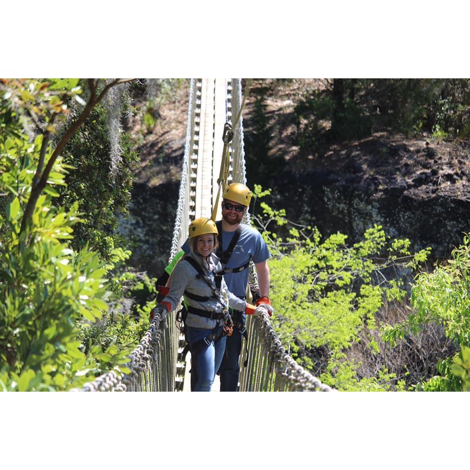 Ziplining in Florida when we visited Jimmy's grandparents
