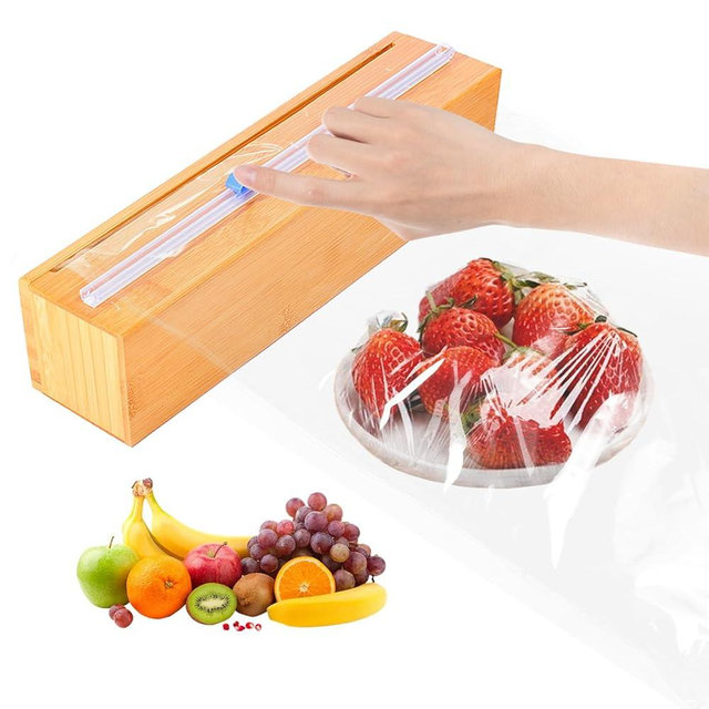 Plastic Wrap Dispenser with Cutter for Aluminum Foil, Plastic Wrap and Wax Paper, Fits 13" Roll（Plus）