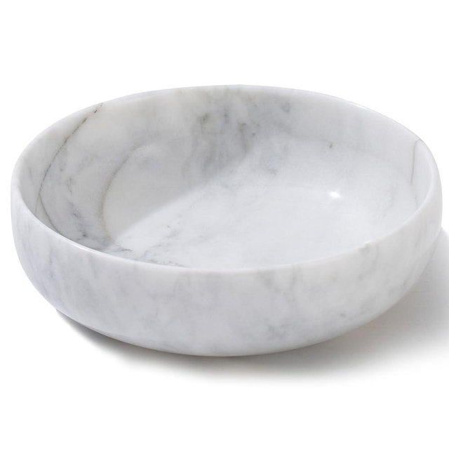 CM CHIC MONDAY 5.91'' Large Decorative Bowl, Natural Marble Decorative Bowls for Home Decor, Key Bowl, Large Incense Burner, Smudge Bowl, Coffee Tables Centerpiece, Soap Serving Bowl