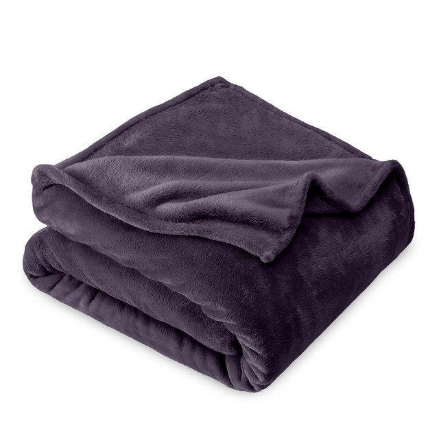 Eggplant Microplush King Fleece Blanket by Bare Home