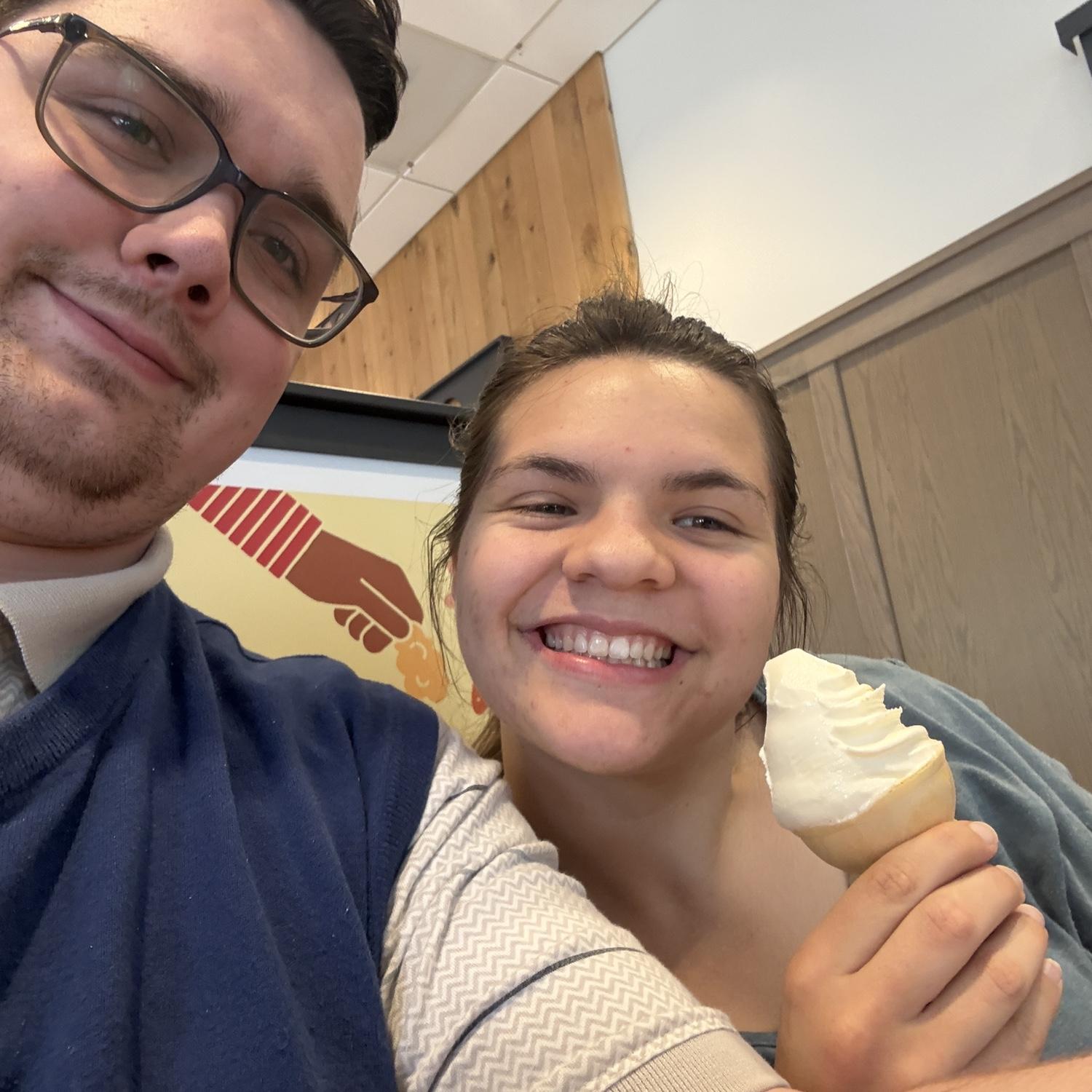 Chick-fil-a after asking for Lauren’s hand in marriage.