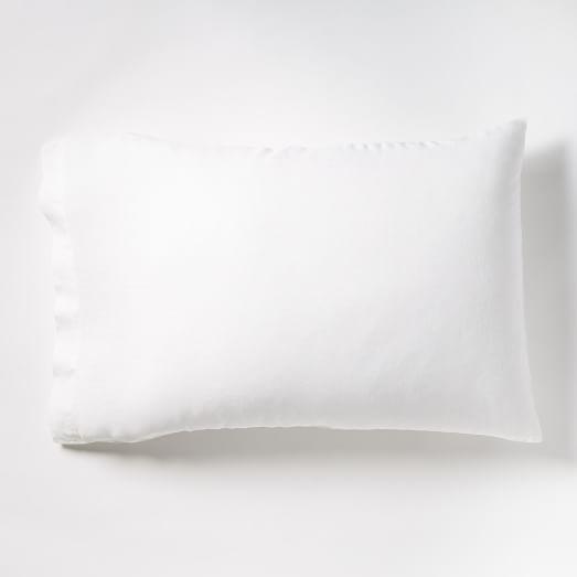 Belgian Linen Standard Pillowcase, Set of 2, White