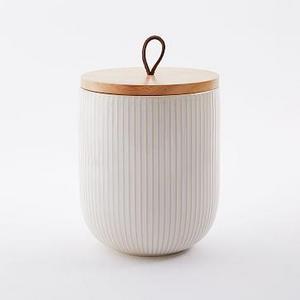 Textured Kitchen Canister, White, Extra Large
