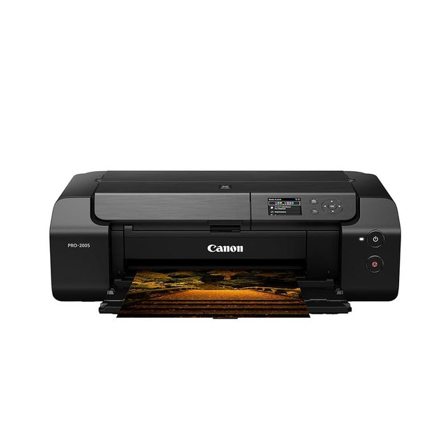 Canon PIXMA PRO-200S Professional 13" Wireless Inkjet Photo Printer with 3.0" Color LCD Monitor, 8-Color Dye-Based Ink, Black