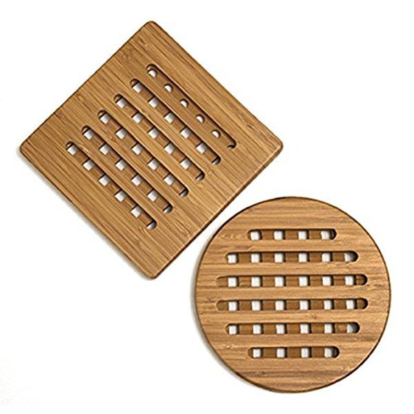 Lipper International 8821-2 Bamboo Trivets, Set of 2