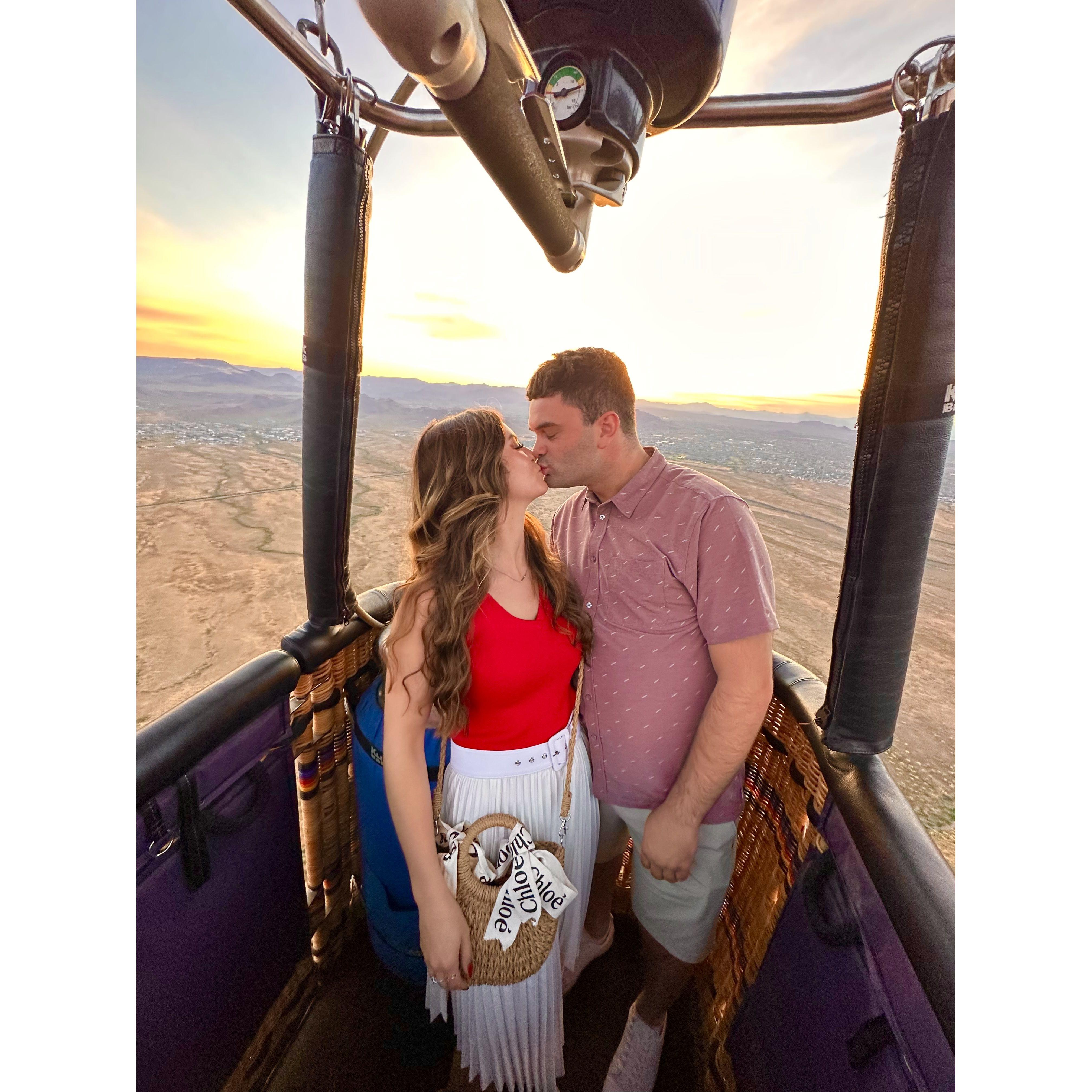 Where Bret asked Katelyn to marry him on a romantic hot air balloon ride in Arizona