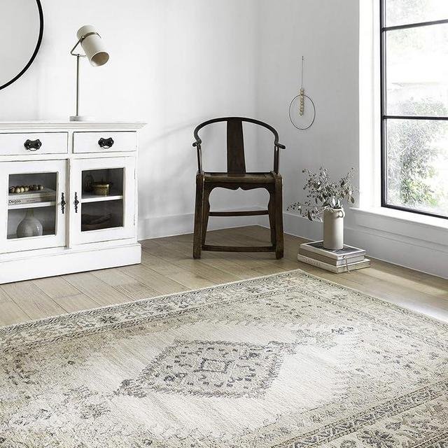 Loloi II Teagan Collection TEA-02 Oatmeal/Ivory 9'-9" x 13'-6", 25" Thick, Area Rug, Soft, Durable, Neutral, Woven, Low Pile, Non-Shedding, Easy Clean, Living Room Rug