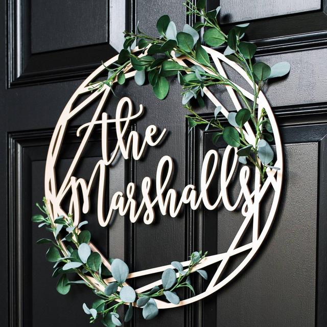 Door Sign Last Name for Front Door Family Name Decoration Custom Painted Name Sign for House Home Decor (Item - LNG180)
