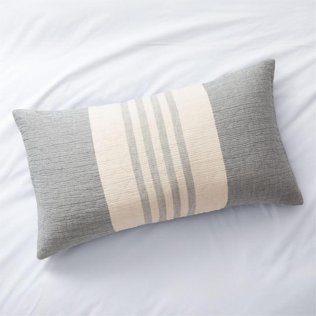 Laurentis Blue Crinkle Stripe King Sham