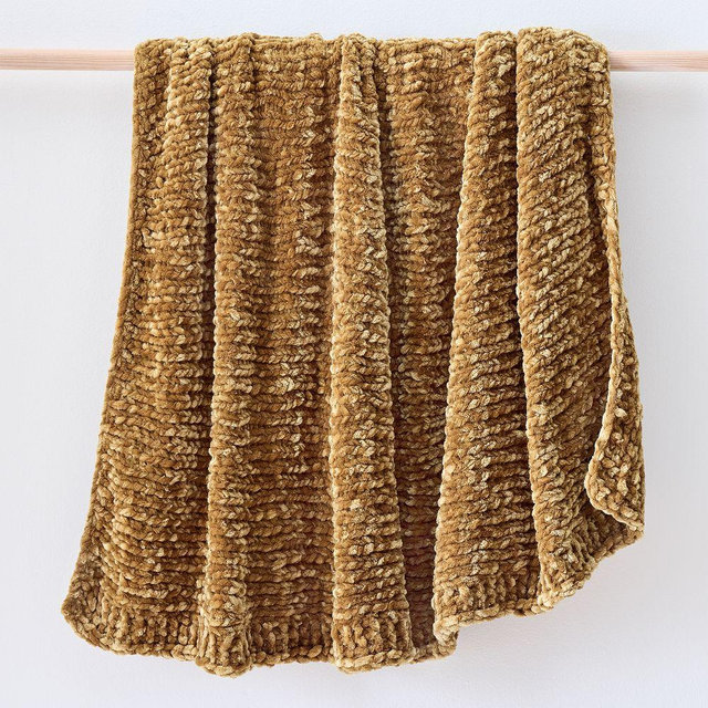 Chunky Luxury Chenille Throw, Honey, 50x60