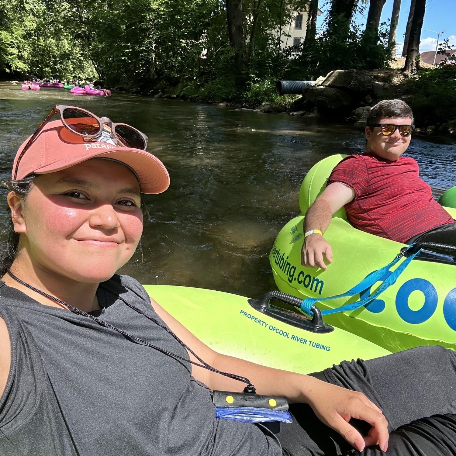 Going tubing down a river in Georgia!