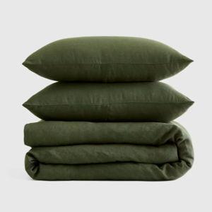 Linen Duvet Cover Set | Quince in Pine | Queen