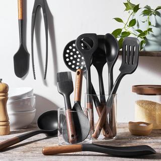 Silicone 11-Piece Cooking Utensil Set with Wood Handle