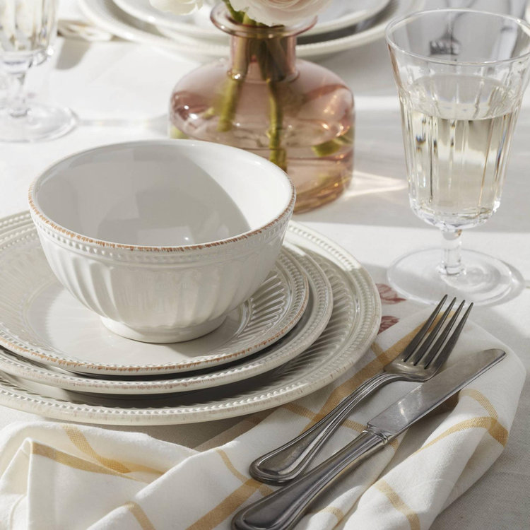 Lenox, French Perle Groove Dinner Plate, Set of 4 | Zola