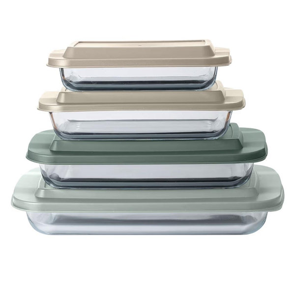 Cook With Color 8-Piece Glass Baking Dish Set with Lids