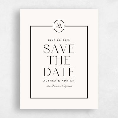 Beige Wedding Save the Date - Conrad Portrait