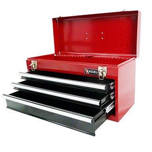 Excel TB133A-Red 21-Inch Portable Steel Tool Box, Red