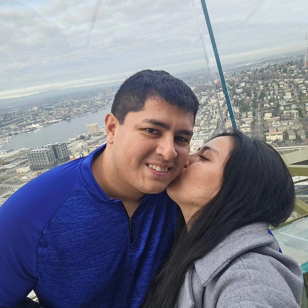 On the Space Needle in Seattle, WA