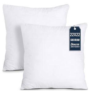 Utopia Bedding Throw Pillows Insert (Pack of 2, White) - 22 x 22 Inches Bed and Couch Pillows - Indoor Decorative Pillow