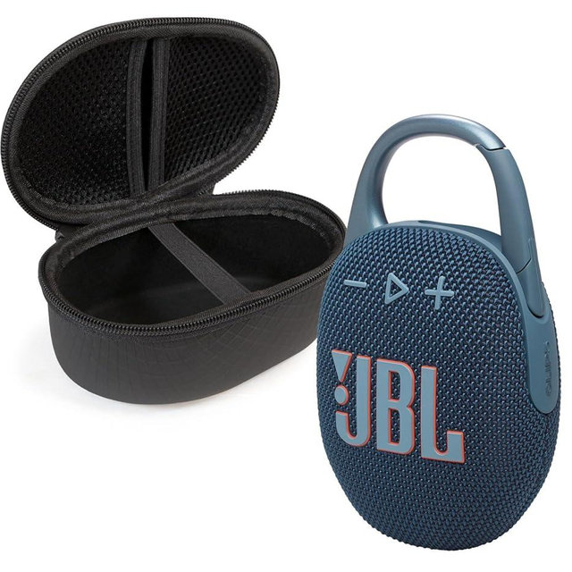 JBL Clip 5 Bluetooth Speaker and divvi! Protective Case - Blue