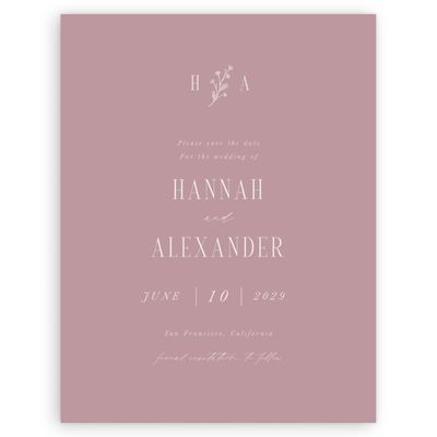 Dusty Rose, Pink Wedding Digital Save the Date - Nydia Portrait