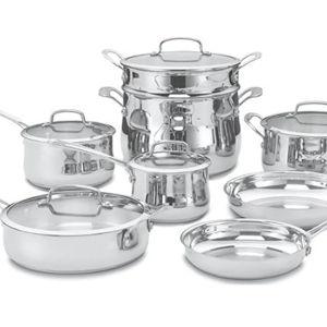 Cuisinart Contour Stainless 13-Piece Cookware Set,Silver