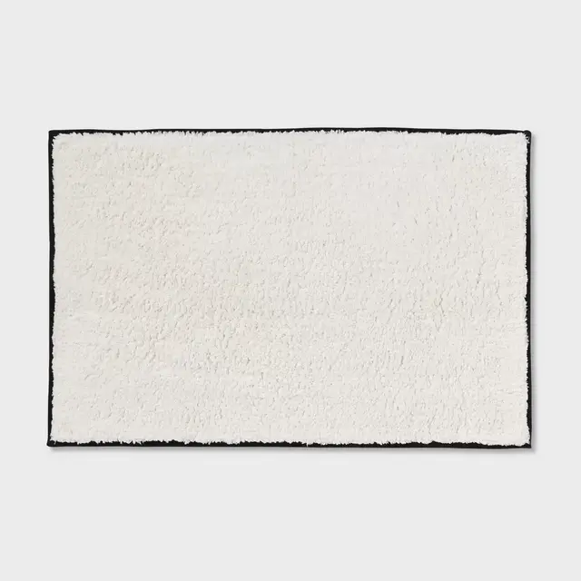 24"x36" Oversized Border Bath Rug Black/White - Threshold™