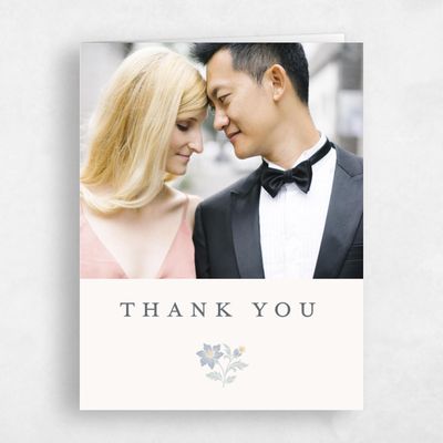 Beige Wedding Thank You - Petal Photo
