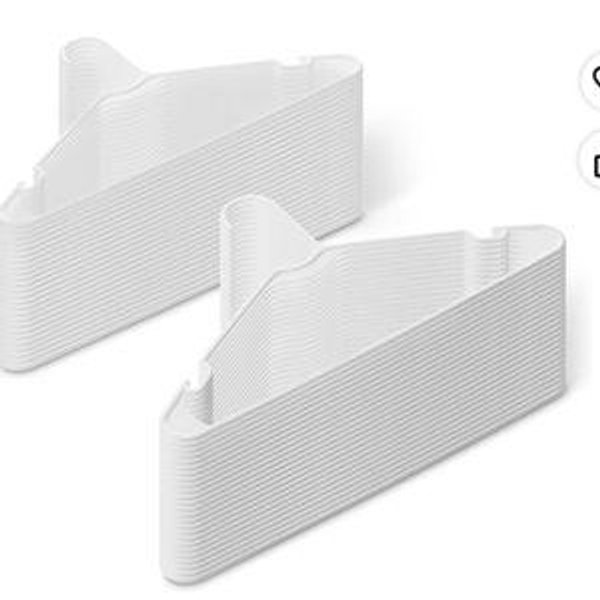 White Amazon Basics Space Saving Plastic Clothes Hangers, Sturdy Closet Organizer for Shirts and Jackets, Adult Size, White, 50-Pack