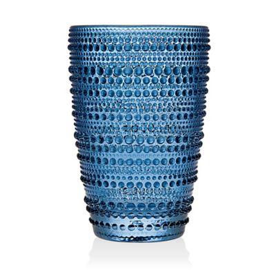 Lumina Hobnail High Ball Glasses in Blue (Set of 4)