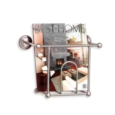 Taymor® Wall Mount Magazine Rack in Satin Nickel